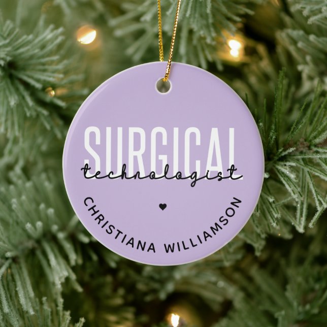 Custom Name Surgical Technologist Med Surg Tech Ceramic Ornament (Tree)