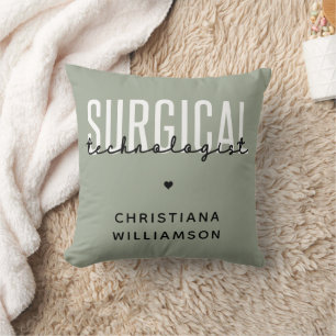 Custom Name Surgical Technologist Med Surg Tech Throw Pillow