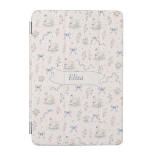 Custom Name Swan Lake Cottagecore Bow Elegant Gift iPad Mini Cover