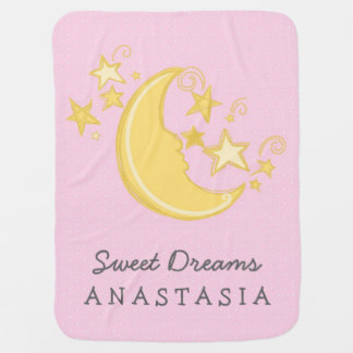 Custom Name Sweet Dreams Baby Blanket / Pink