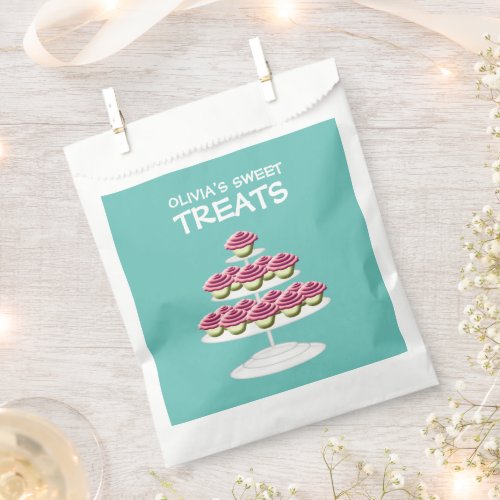 Custom Name Sweet Treats Cupcake Tower Favor Bag