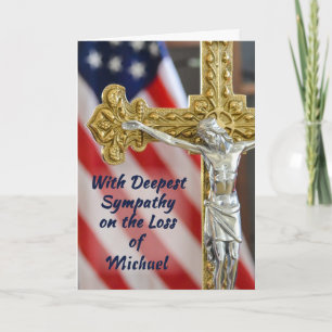 Custom Name, Sympathy Religious Christian Military Card