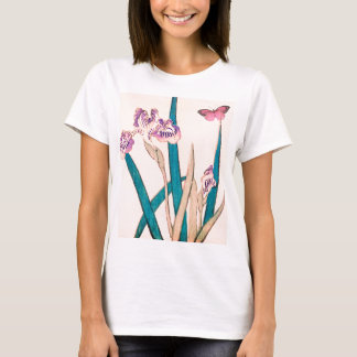 CUSTOM NAME T-SHIRT FOR WOMEN WITH JAPANESE IRIS