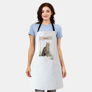 Custom Name Tabby Cat Pet Apron