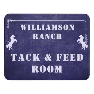 Custom Name Tack and Feed Room Barn Door Sign