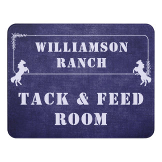 Custom Name Tack and Feed Room Barn Door Sign