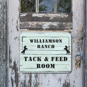 Custom Name Tack and Feed Room Barn Door Sign