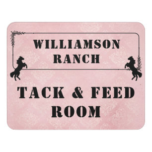 Custom Name Tack and Feed Room Barn Door Sign