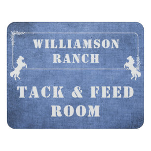Custom Name Tack and Feed Room Barn Door Sign