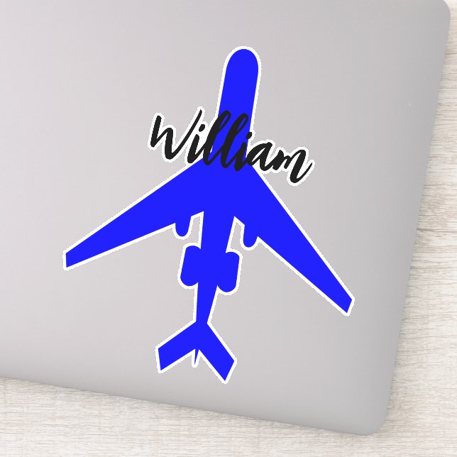 (Custom Name Tag) Airplane Travel Suitcase  Sticker (Detail)