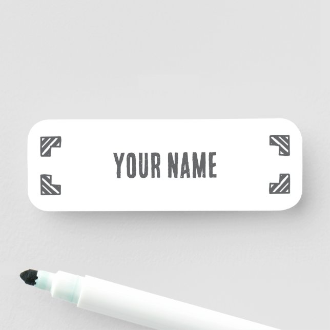 Custom Name Tag – Corner Brackets (In Situ)