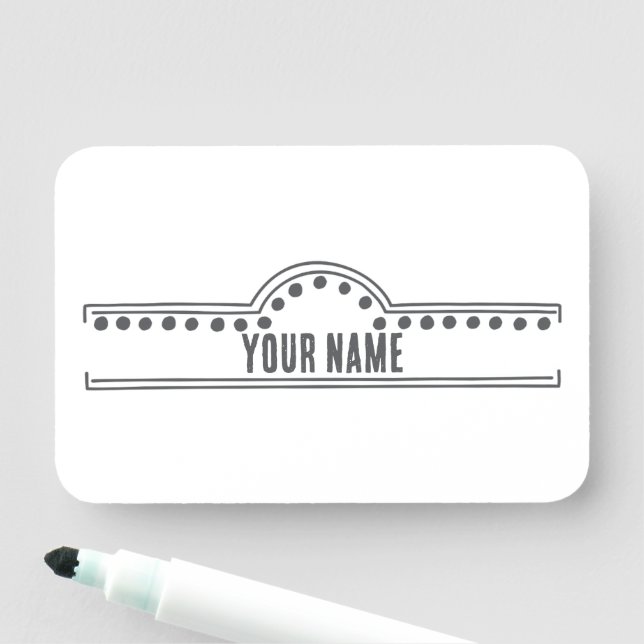 Custom Name Tag – Doodle Arch (In Situ)