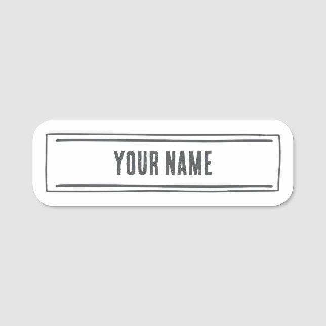 Custom Name Tag – Minimal Hand Drawn (Front)