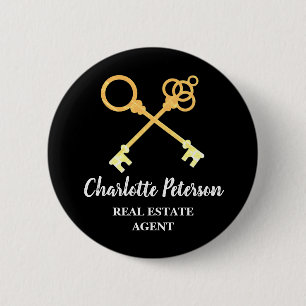 Custom Name Tag Real Estate Agent Promotional  Button