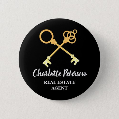 Custom Name Tag Real Estate Agent Promotional  Button