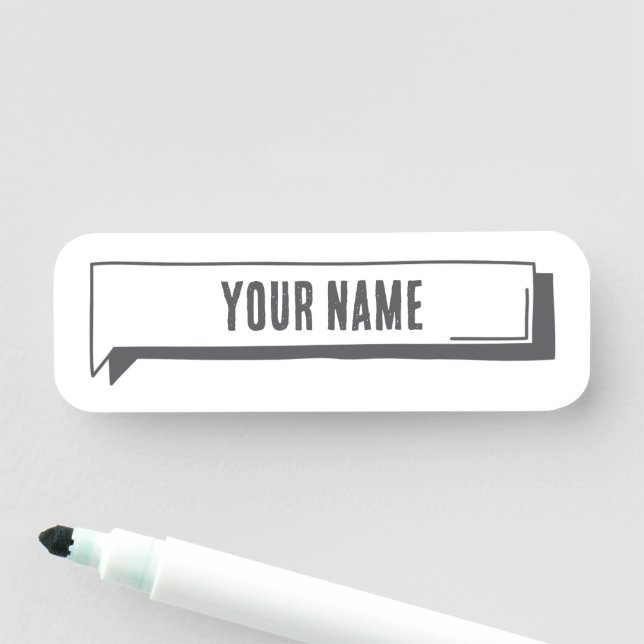Custom Name Tag – Tab Frame (In Situ)