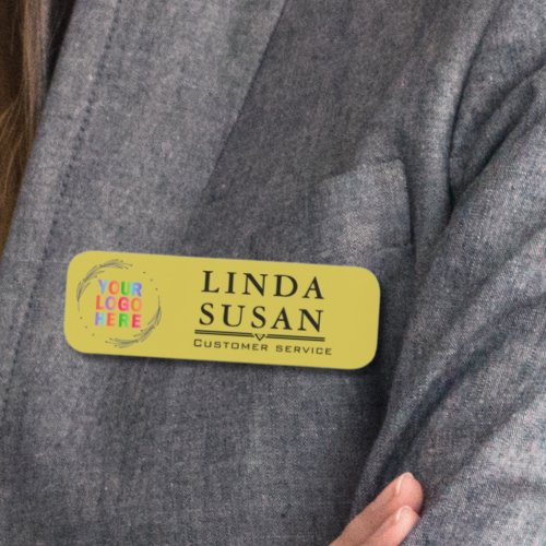 Custom Name Tags with Logo And text Gold