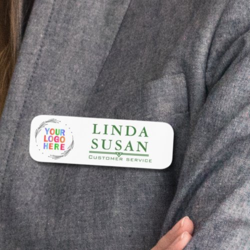 Custom Name Tags with Logo And text Green