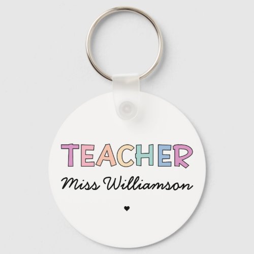 Custom Name Teacher Gifts  Teacher Appreciation Keychain