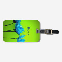 Custom Name Teal Daisies on Lime Green