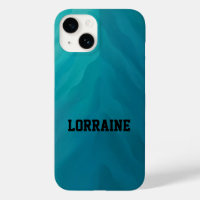 Custom name teal glass texture Case-Mate iPhone 14 case
