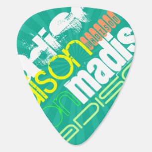 Custom Name Teal Green Guitar Pick