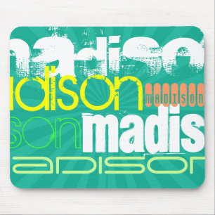 Custom Name Teal Green Mouse Pad