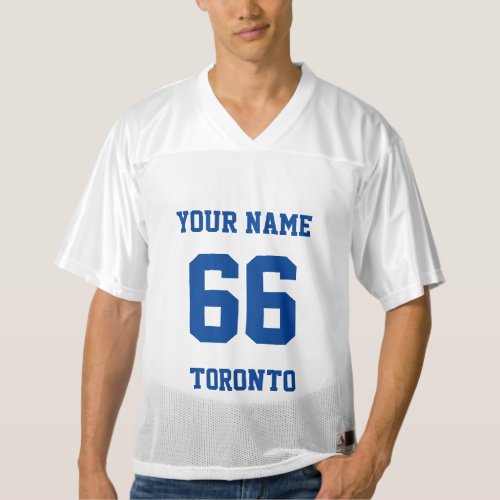 Custom name team number Simple classic Navy Blue Mens Football Jersey