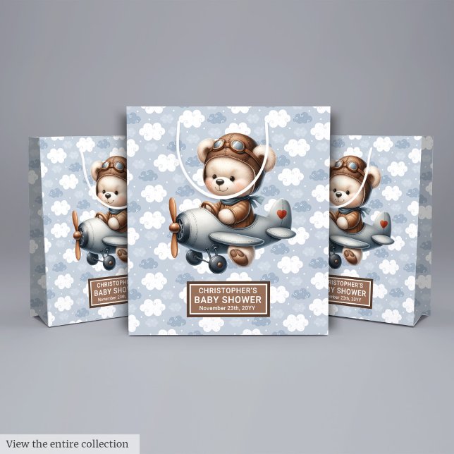 Custom Name Teddy Bear Baby Shower Gift Bag Idea (Custom Name Teddy Bear Baby Shower Gift Bag Idea)