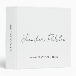 Custom Name Template Add Script Text Logo 3 Ring Binder