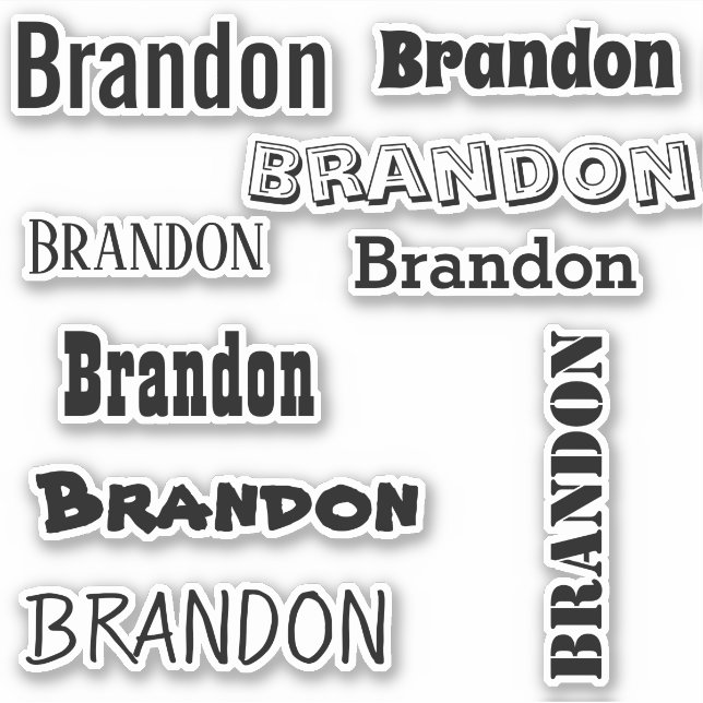 Custom Name Template Black font DYI Child Sticker (Front)