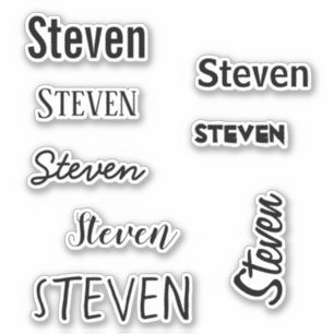 Custom Name Template Black font Monogram Sticker