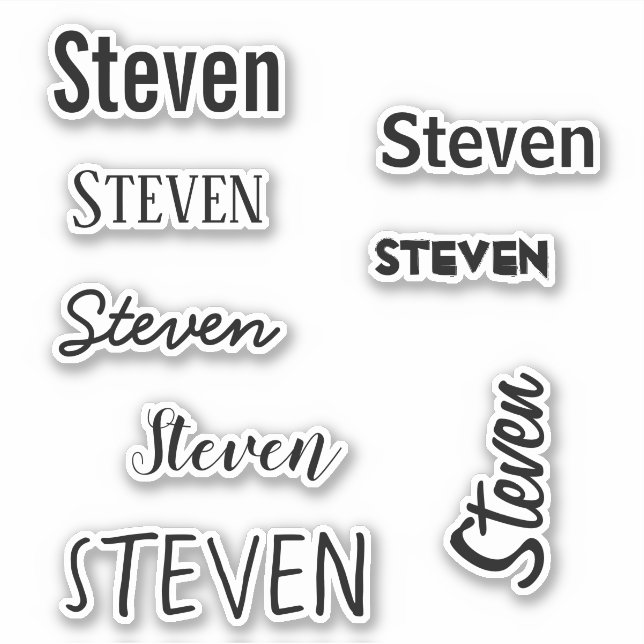 Custom Name Template Black font Monogram Sticker (Front)