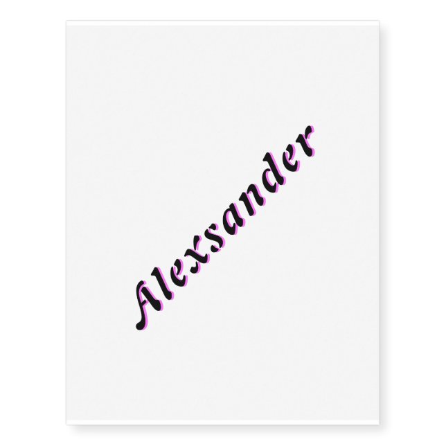 Custom Name Temporary Tattoos Template Your Colors (Front)