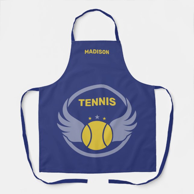 Custom Name Tennis Ball with Wings Apron (Front)