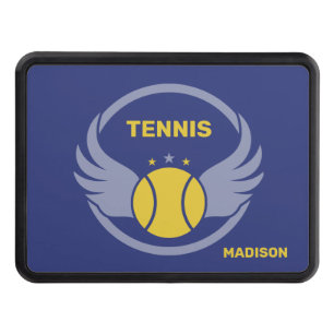Custom Name Tennis Ball with Wings Hitch Cover