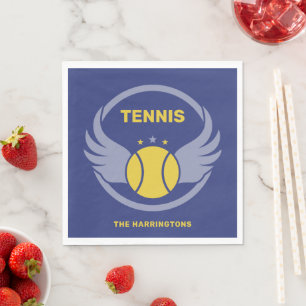 Custom Name Tennis Ball with Wings Napkins