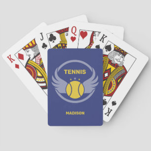 Custom Name Tennis Ball with Wings Poker Cards