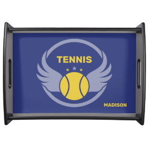 Custom Name Tennis Ball with Wings Serving Tray