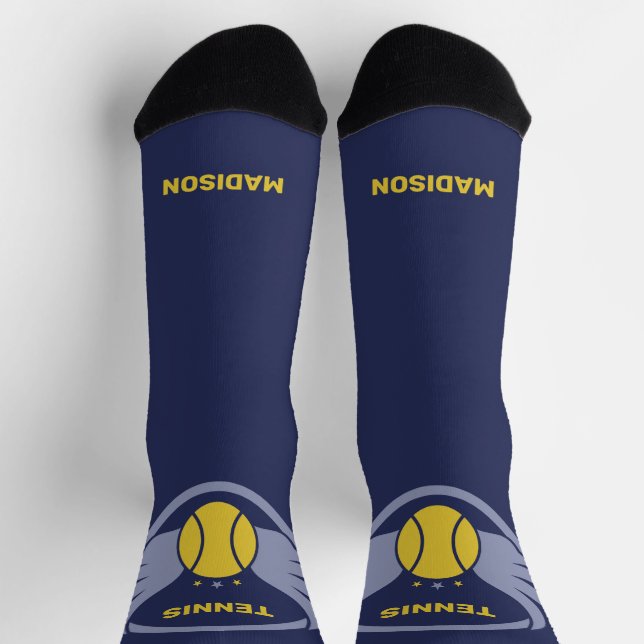 Custom Name Tennis Ball with Wings Socks (Top)