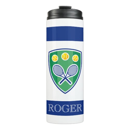 Custom name tennis sport thermal tumbler mug gift