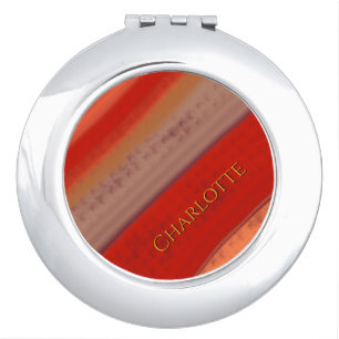 Custom Name Terracotta Peach Compact Mirror