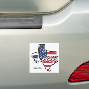 Custom Name Texas Car Magnet