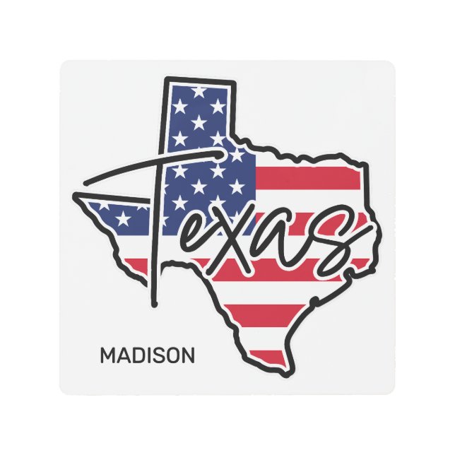 Custom Name Texas Metal Print (Front)
