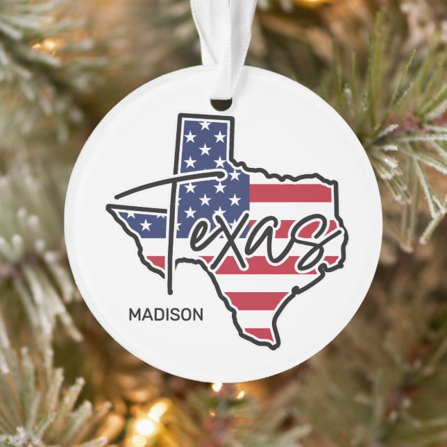 Custom Name Texas Ornament (Tree)