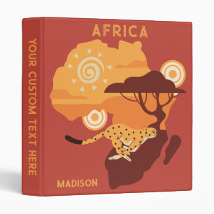 Custom Name & Text Africa 3 Ring Binder