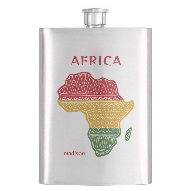 Custom Name & Text Africa Flask (Front)