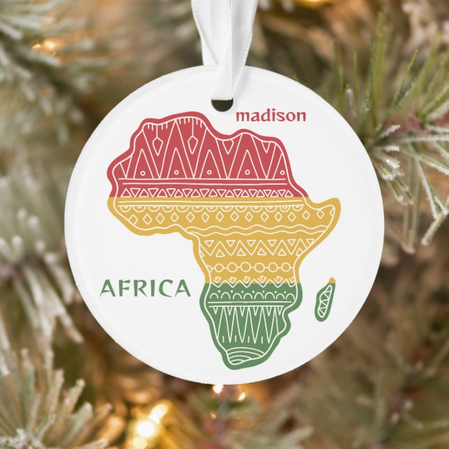 Custom Name & Text Africa Ornament (Tree)