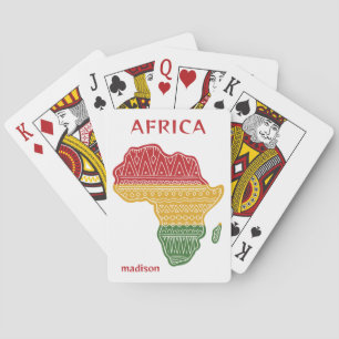 Custom Name & Text Africa Poker Cards