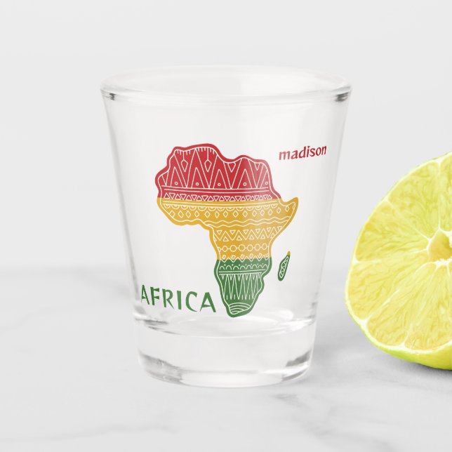 Custom Name & Text Africa Shot Glass (Front)